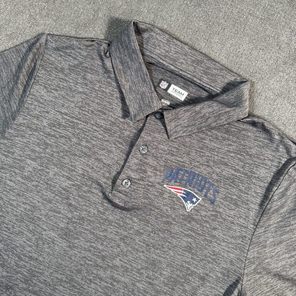 NFL Team Apparel New England Patriots Polo Shirt Men's Size Medium Gray